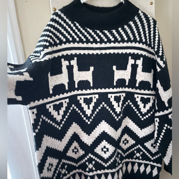 H&M Llama Knit Sweater Dress Dears Oversized Small - Picture 3 of 4